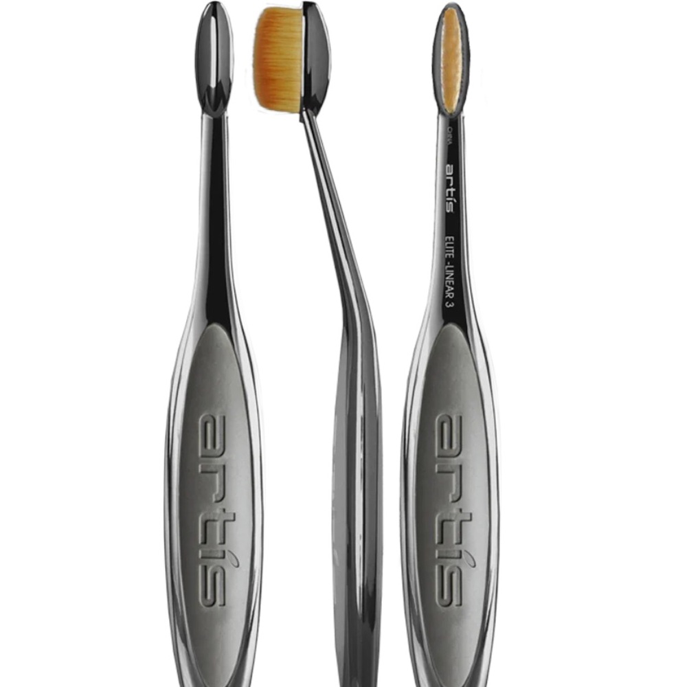 Artis Elite Linear Mirror 3 Brushes Set in Silver and Smokey